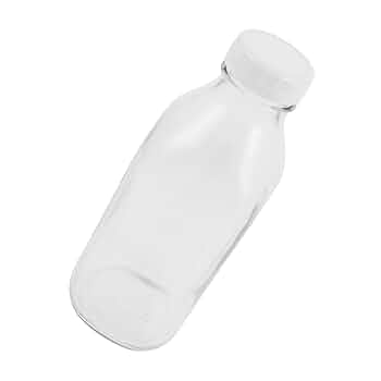 Amazon.co.jp: DECOMELODY 透明ガラス製ミルク瓶 盖付き